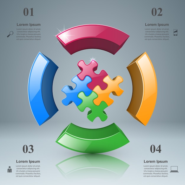 Puzzel logo. zakelijke infographics.