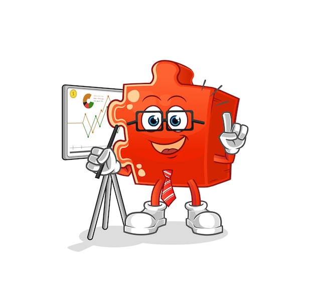 Puzzel marketing karakter cartoon mascotte vectorxA