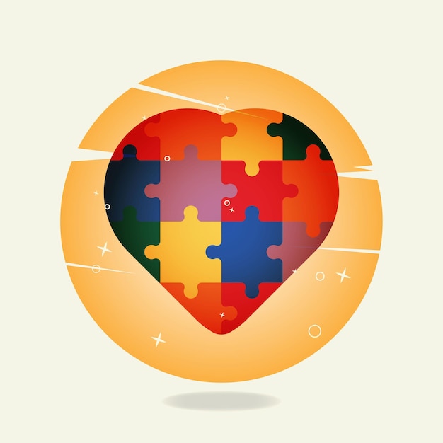 Puzzel van hart ontwerp vectorillustratie