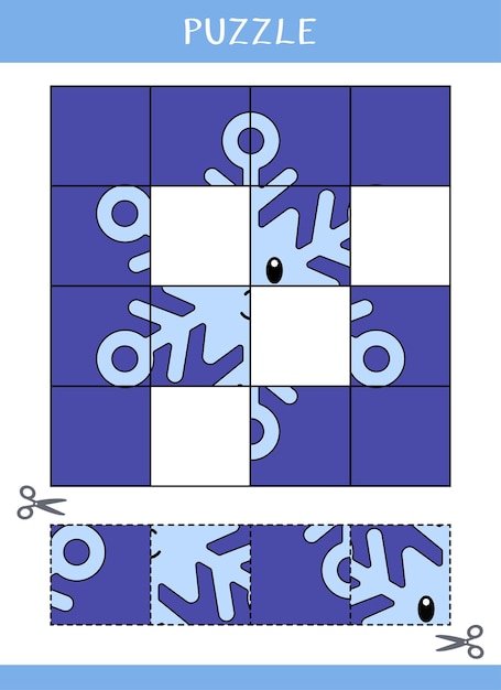 Puzzel voor kinderen Knip en lijm Vector werkblad