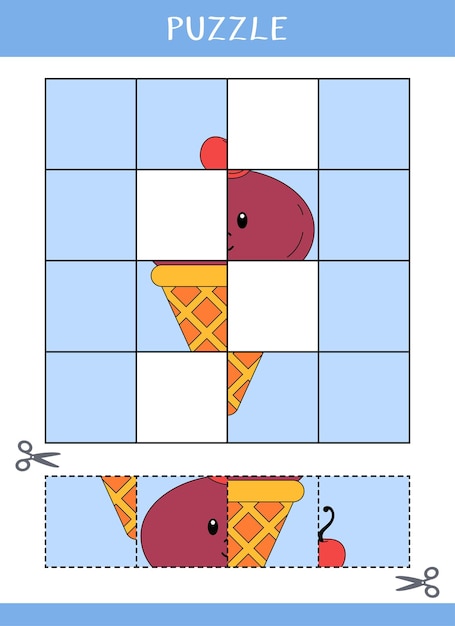 Puzzel voor kinderen vind de ontbrekende delen van de afbeelding