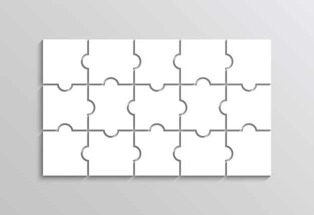 Puzzelraster met 15 stukjes Jigsaw-denkspel Vectorillustratie