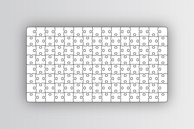 Puzzelraster van stukken. puzzelspelschema. vector illustratie.