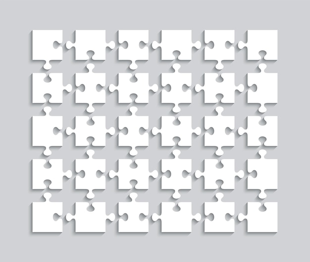 Puzzelsnijraster Jigsaw outline-sjabloon met 30 stukjes Denkspel met vrijstaande vormen Eenvoudige mozaïeklay-out