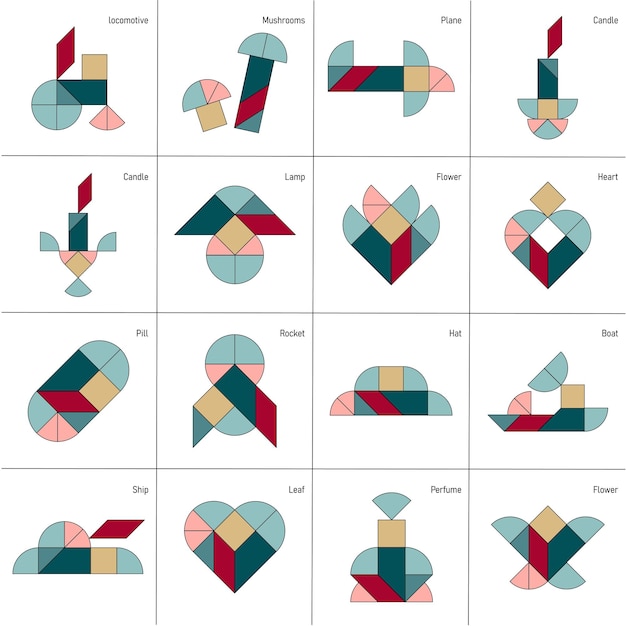 Puzzelspel Leaf Schema's met verschillende objecten