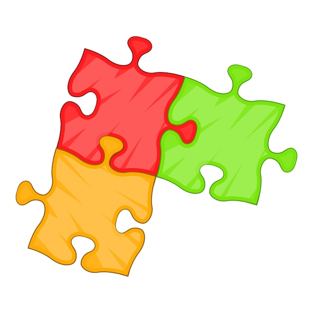 Puzzelstukje pictogram in cartoon stijl geïsoleerd op een witte achtergrond vectorillustratie
