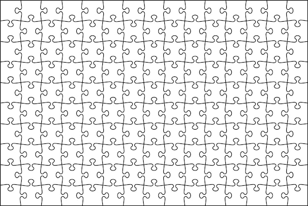 Puzzelstukjes instellen. Jigsaw overzicht raster. Schema van denkspel. Moderne achtergrond met aparte vormen