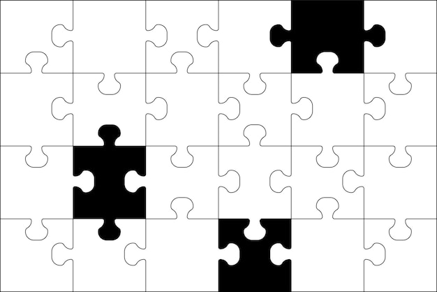 Puzzelstukjes vector illustratie geïsoleerd op witte achtergrond Puzzelstukjes vector set