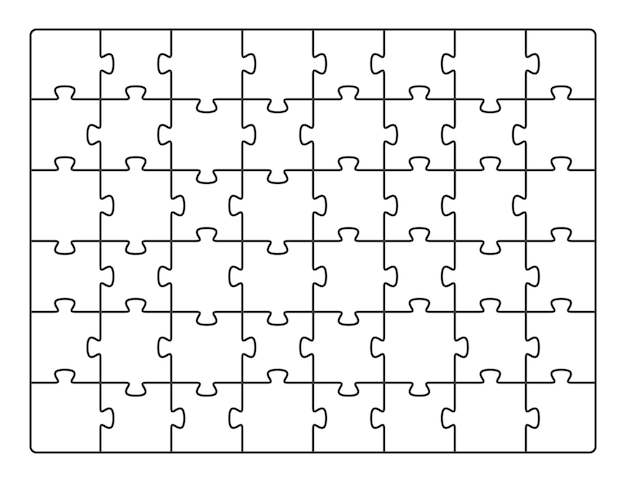 Puzzelstukjes vierkant jigsaw patroon sjabloon wit spel vierkant raster mozaïektegels lege geometrische business team metafoor recente vector achtergrond