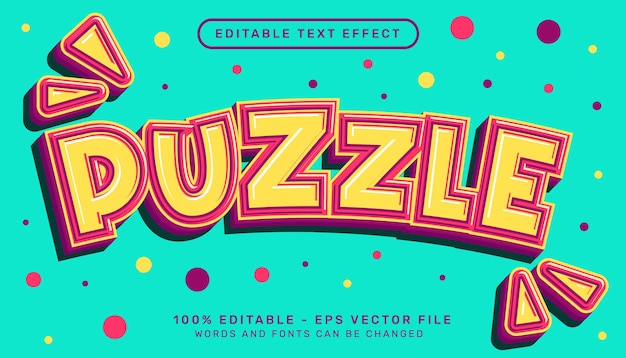 Puzzle 3d text effect and editable text effect