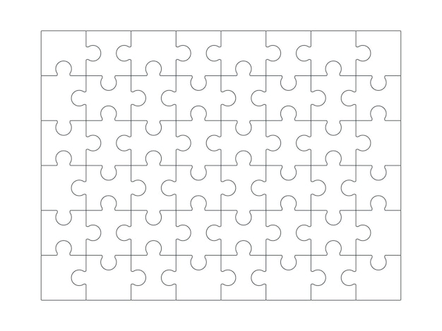 Vettore sfondo puzzle puzzle bianco vuoto impostato per progetti di design collezione di linee vettoriali illustrazione della metafora della costruzione della soluzione del puzzle del modello