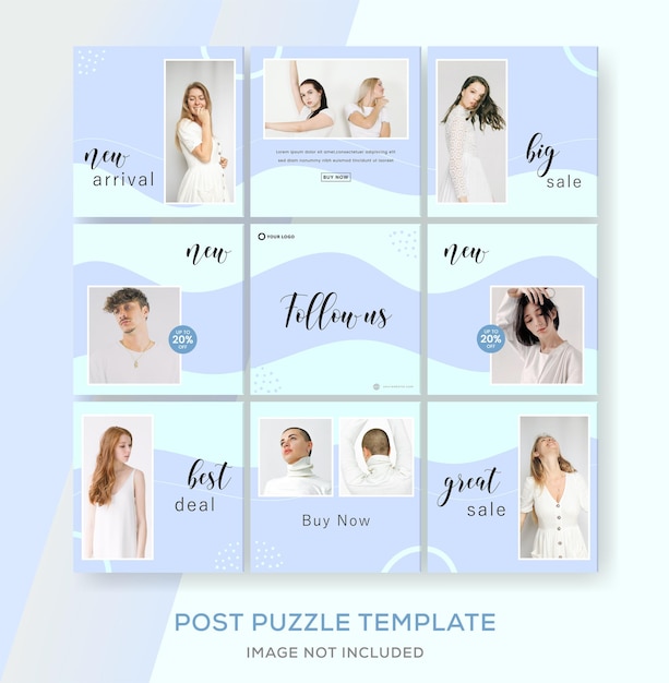 Puzzle banner for instagram feed post template