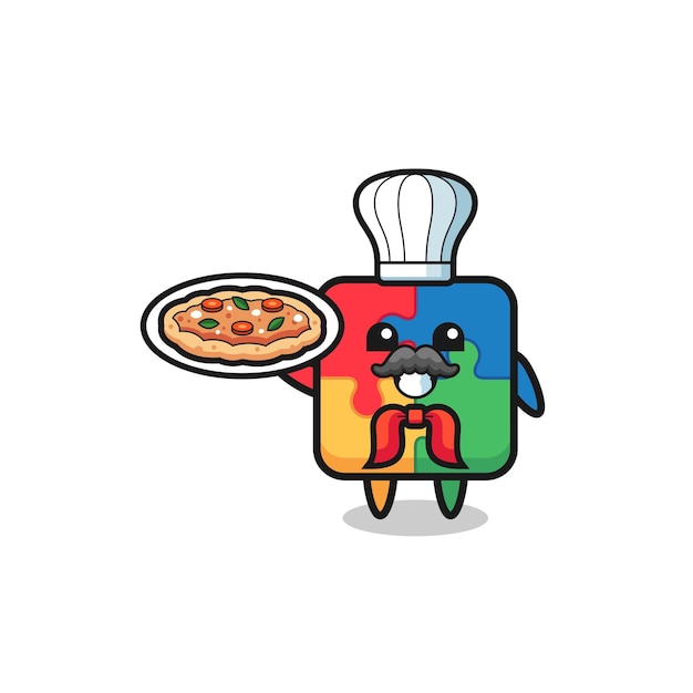 Puzzle character as Italian chef mascot