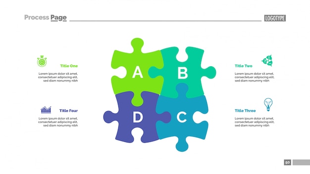 Puzzle Chart with Four Elements Template