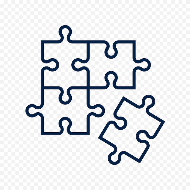 Puzzle concept vector symbol outline design of puzzle pieces