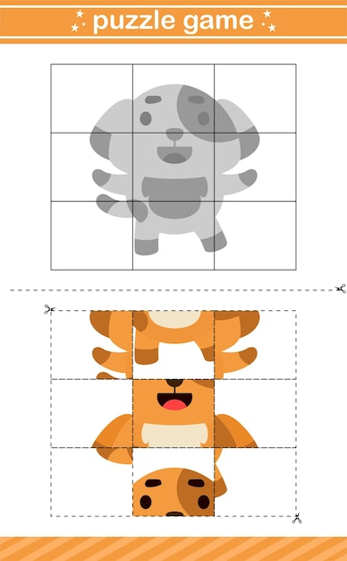 유아용 교육 게임을위한 귀여운 동물 퍼즐 게임의 퍼즐