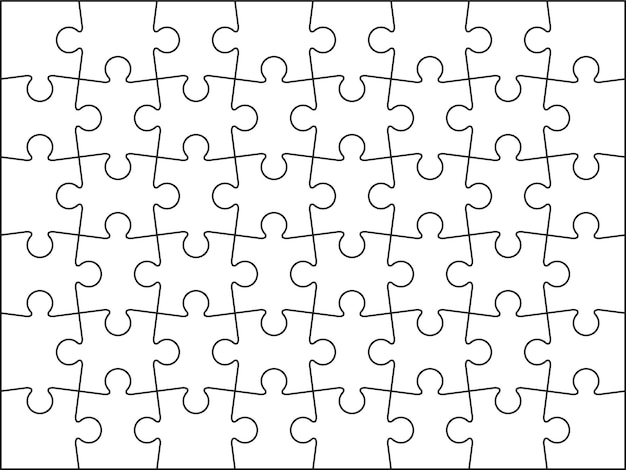 Puzzle game. jigsaw grid with 48 pieces. vector illustration.