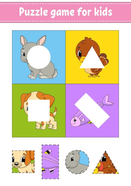 Puzzle game for kids. cut and paste.