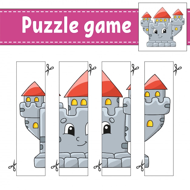 Puzzle game for kids. cutting practice.