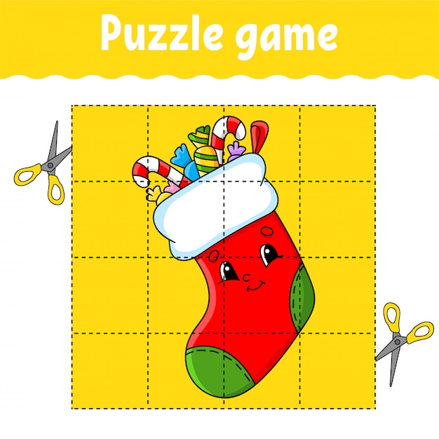 Gioco di puzzle per bambini. foglio di lavoro per lo sviluppo dell'istruzione.