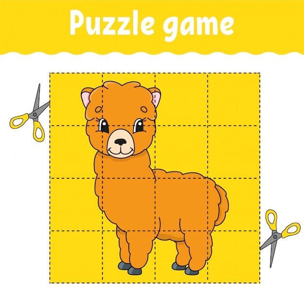 Puzzle game for kids. education developing worksheet.