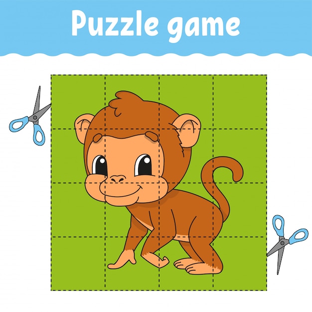 Gioco di puzzle per l'educazione dei bambini. foglio di lavoro per lo sviluppo dell'istruzione.