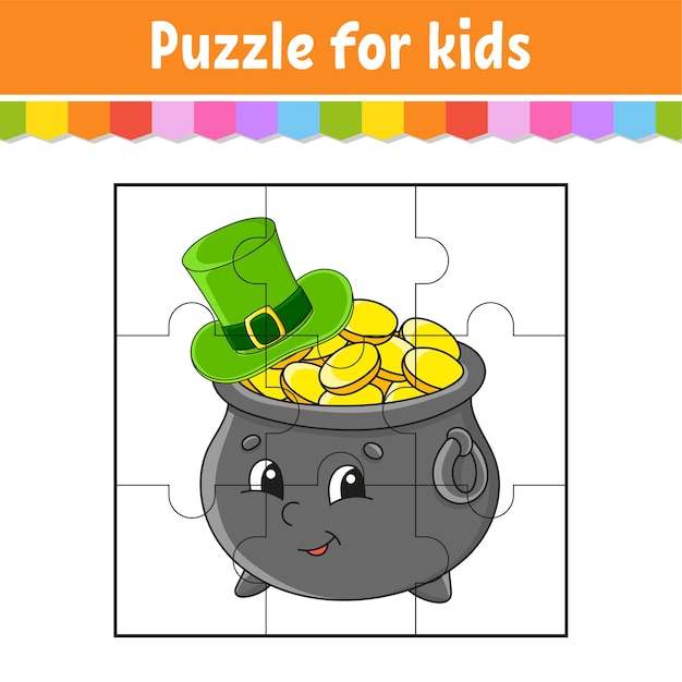 Puzzle game for kids. jigsaw pieces.