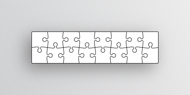 Vettore griglia puzzle da 16 pezzi schema puzzle illustrazione vettoriale