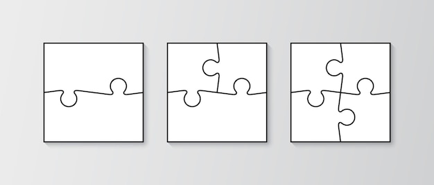 Griglia di puzzle da pezzi. schema di gioco del puzzle. illustrazione vettoriale.