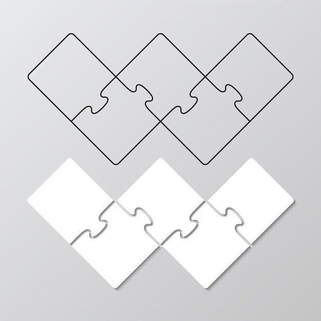 벡터 파즐 그리드 인포그래픽 백색 및 윤 비즈니스 프레젠테이션 템플릿 파즐 조각 모자이크