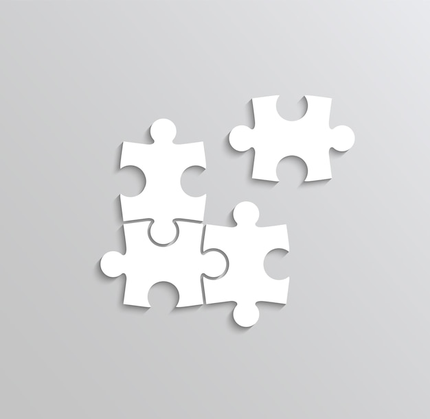 Puzzle grid with separate pieces Jigsaw game Vector illustration