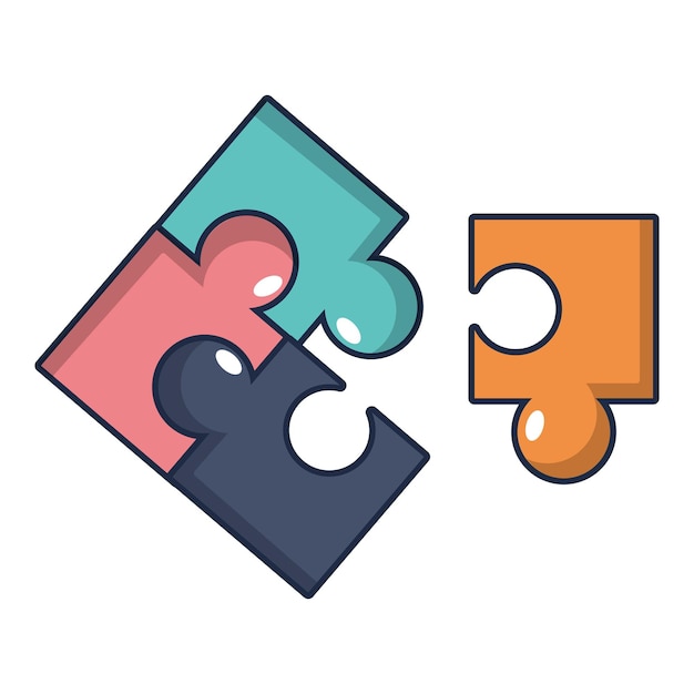 Puzzle icon cartoon illustration of puzzle vector icon for web design