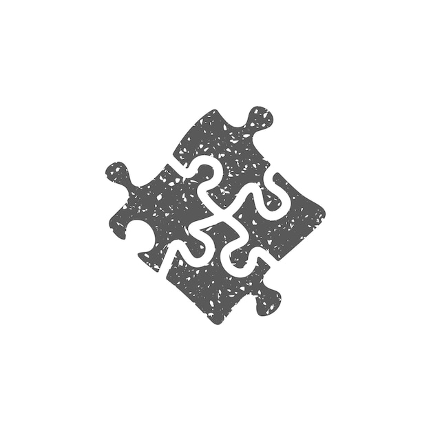 Puzzle icon in grunge texture vector illustration