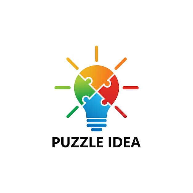 Puzzle idea logo template design