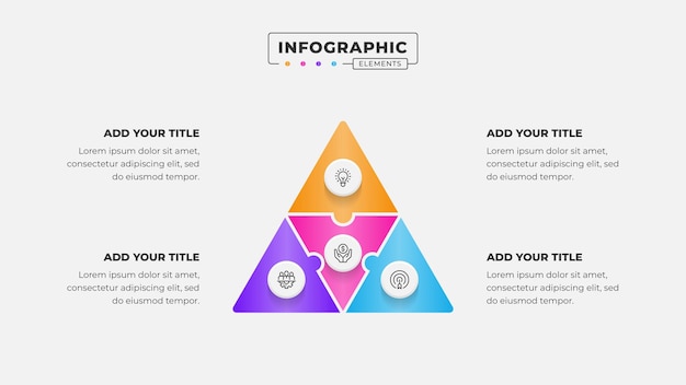 puzzle infographic design template with 4 steps or options