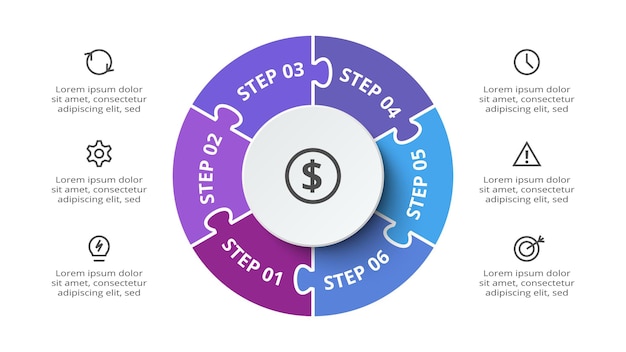 Vector puzzle infographic presentations vector illustration