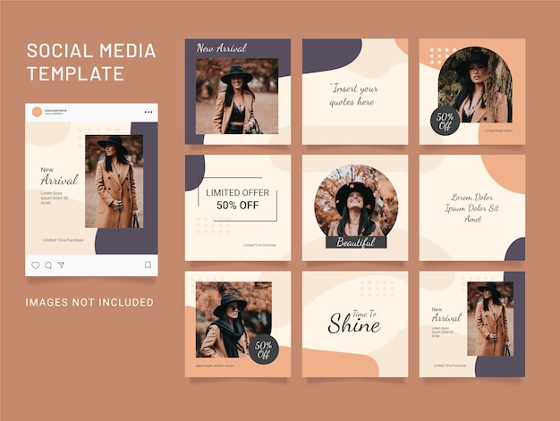 Пазл instagram post fashion women template