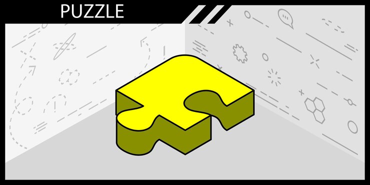 Vector puzzle isometric design icon vector web illustration 3d colorful concept