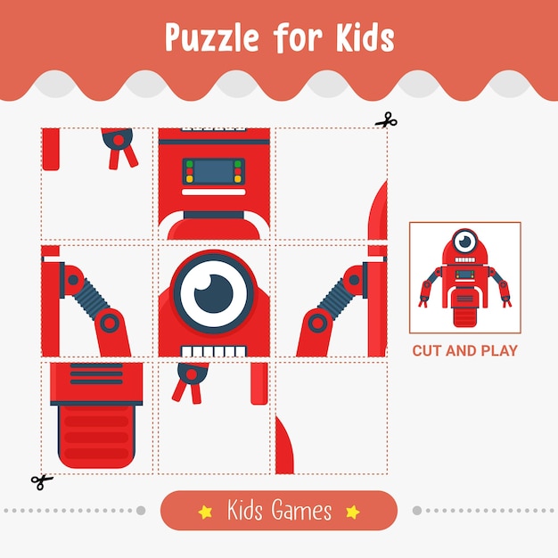 Puzzle per bambini gioco educativo per bambini illustrazione vettoriale