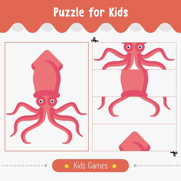 아이 교육 게임 어린이 벡터 일러스트 레이 션을위한 퍼즐