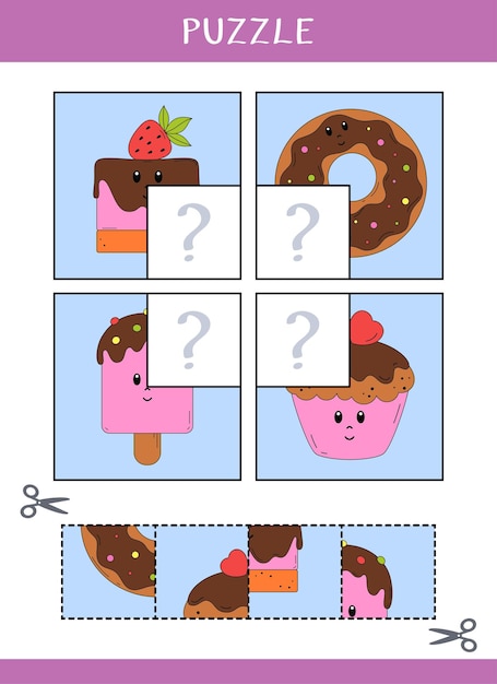 Puzzle for kids Vector worksheet