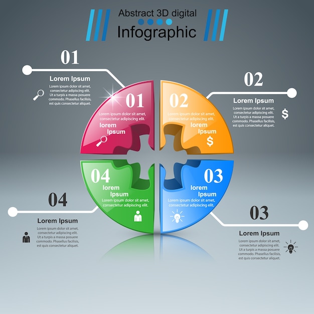 Logo puzzle. infografica aziendale.