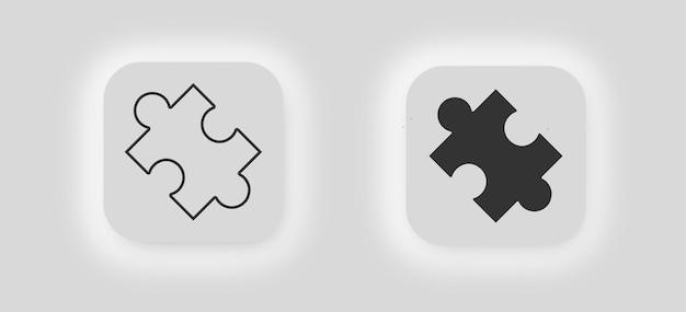 Vector puzzle part icon black part jigsaw badge puzzl vector