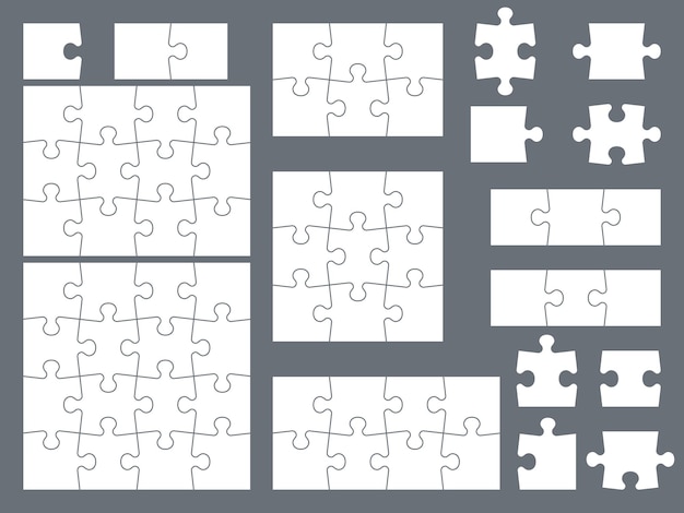 Vector puzzle pieces for creative game illustration