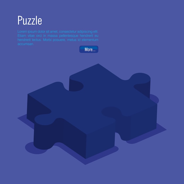 Vector puzzle pieces isometrics icons vector illustration design