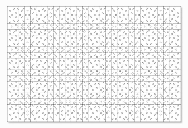 Vector puzzle pieces. jigsaw outline grid. simple mosaic layout. thinking game. modern puzzle background