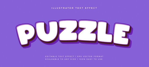 Puzzle playful text style font effect