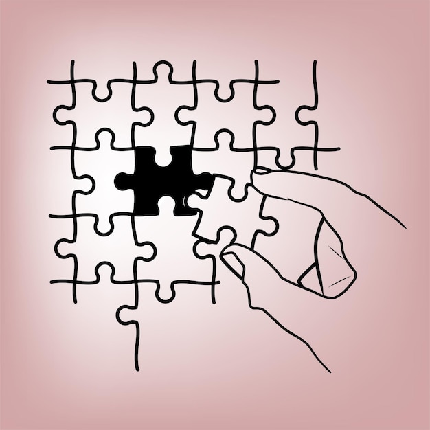 Puzzle Problem Solving concept vector