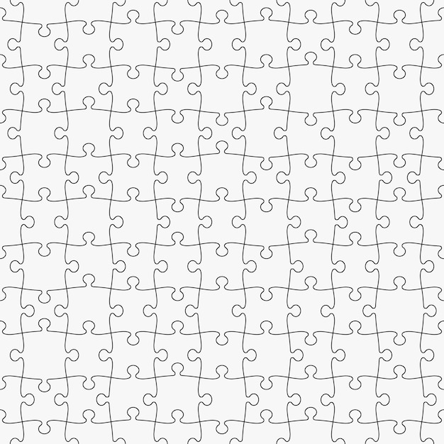 Vector puzzle seamless pattern, black and white. easy to remove separate pieces. vector illustration