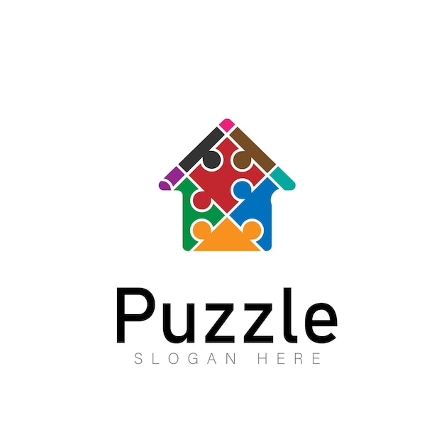 Puzzle Set Logo Vector Template Dowload